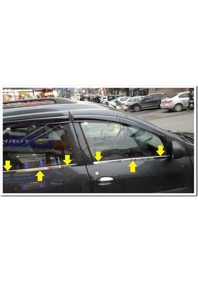 Db Chrome Dacia Logan Mcv Cam Çıtası Nikelajı 2013 Sonrası 4  Parç