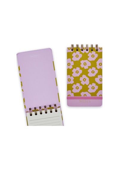 Episode Küçük Spiralli Modern Floral 100 Yp. Defter - Dijon Pink Çok Renkli