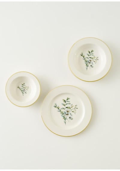 Bella Maison Garden Stoneware 12 Parça 4 Kişilik Yemek Takımı Mix Çok Renkli