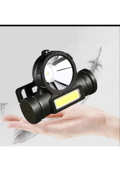 Far Su Geçirmez Cob Fener Kafa Lambası Usb Şarj Edilebilir 18650 Far Lambası Balıkçılık Meşale Siyah