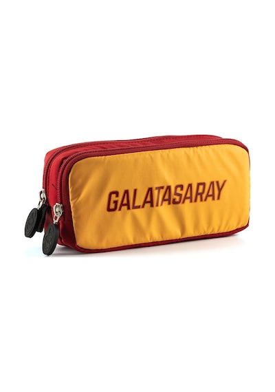 Galatasaray Orijinal Kalemlik Gold Logo Baskılı Çift Gözlü Kalem Kutusu Sarı - Kırmızı