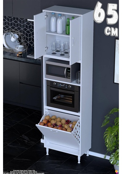 Asel 65 Cm Fırın Uyumlu Sepetli Çok Amaçlı Dolap Banyo Kirli Çamaşır Oyuncak Dolabı Beyaz 65x213x32 Asel 65 Cm Fırın Uyumlu Sepetli Çok Amaçlı Dolap Banyo Kirli Çamaşır Oyuncak Dolabı Beyaz 65x213x32