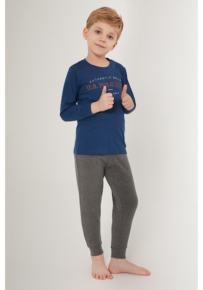 U.s. Polo Assn Shine 1890 Koyu Indigo Erkek Çocuk Uzun Kol Pijama Takım Koyu İndigo
