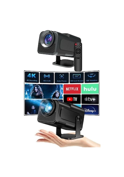Projektör Siyah Android Taşınabilir Sinema Projeksiyon Wifi Destekli En Güncel Sürüm Akıllı 21350030