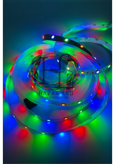12 Volt 5 Metre 3528 Tek Çipli Rgb İç Mekan Ip20 Şerit Led Set