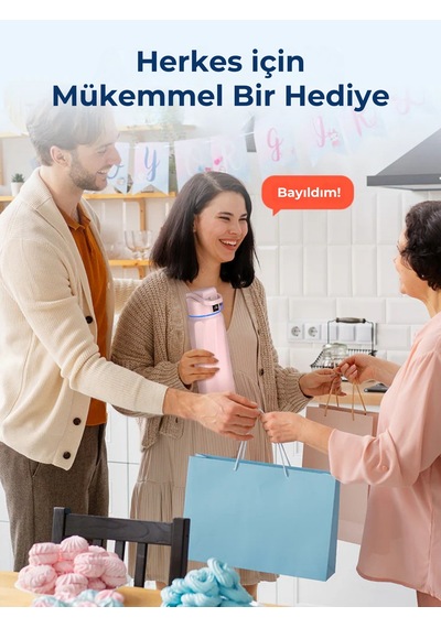 Waterh Boost Akıllı Termos Hidrasyon Takibi Yapan, Yalıtımlı 0,95l / 32oz Akıllı Şişe Açık Pembe