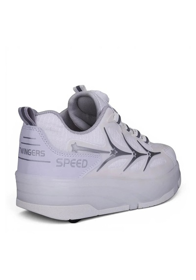 Zacoz Led Işıklı Patenli Spor Ayakkabı 36-40 Numara Tekerlekli Unisex Sneaker beyaz