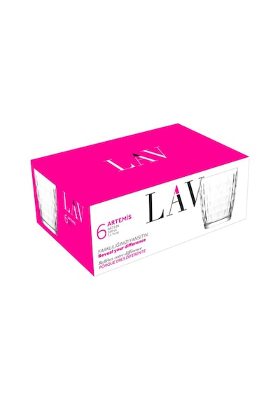 Lav Artemis Cam Su Bardağı 6'lı 340 ml (Meşrubat Bardağı)