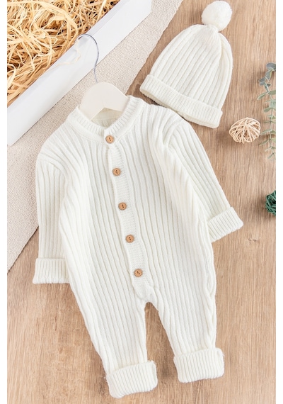 Babymod Şapkalı Unisex Kışlık Bereli Bebek Tulum 001