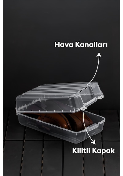 Porsima 20 Adet Erkek Kadın Ve Çocuk Ayakkabı Saklama Kutusu - Şeffaf Pratik Ayakkabı Kabı Düzenleyici Saklama Seti