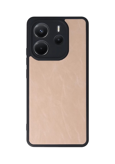 Xiaomi Redmi Note 14 4g Uyumlu Kılıf Aras Deri Kapak - Pudra