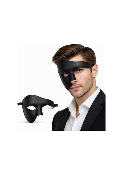 Siyah Yarım Erkek Maske Phantom Parti &amp Amp Amp Balo Maskesi 4887 Gotkn-prk49234 Diğer