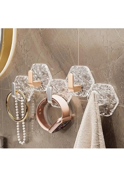 Lüks 5 Li Duvar Askısı Banyo Mutfak İçin Havlu Askılık Bx40 Renkli