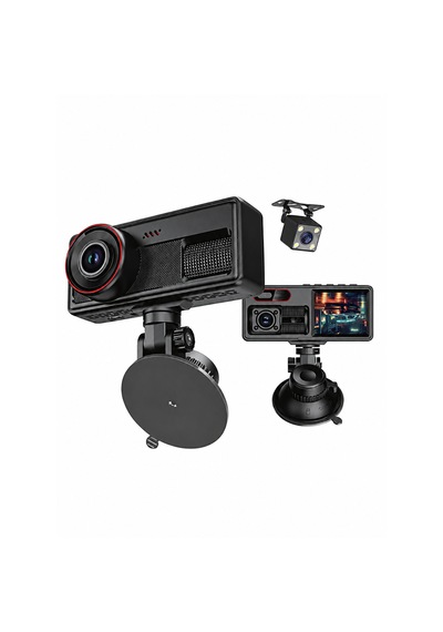 Microcase 3 Kameralı Wifi Araç İçi Kayıt Kamerası Full Hd Gece Görüşlü Araç Kamerası Al5755