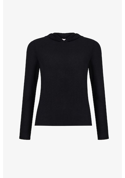 Penti Siyah Hooded Ribbed Modal Sweatshirt