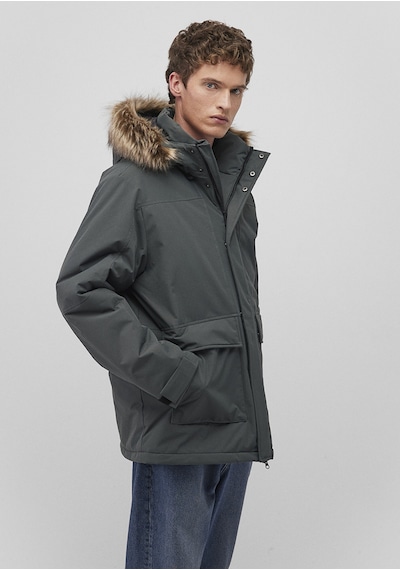 Mavi - Kapüşonlu Yeşil Parka 0110472-71598 Yeşil
