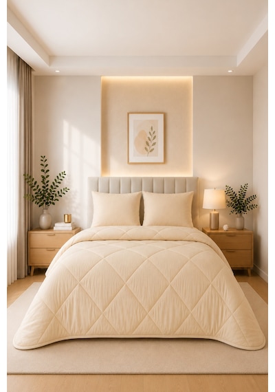 Formeya Bej Soft Slikon Yorgan Tek Kişilik 155 215