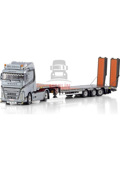 1/50 Becatrans Bv Volvo Fh5 Sleeper Cab 4x2 Semı Low Loader Wıth Ramps - 3 Axle