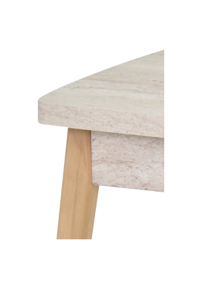 Vilinze Avanos Ahşap Açılır Kapanır Mdf Traverten Mutfak Masası - 70x120+30 Cm