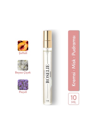 Roselie Edp Seyahat Boy Kadın Parfümü 10ml Kremsi-misk-pudramsı Şeftali, Beyaz Çiçek, Paçuli Çiçeksi