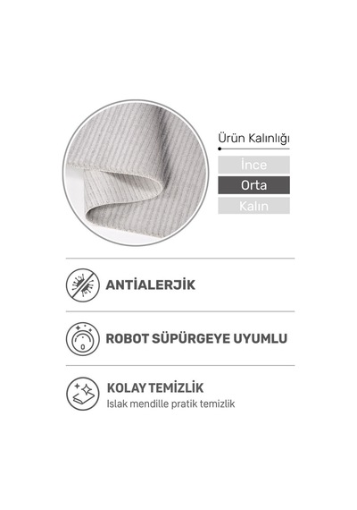 Fiona Yumuşak Dokulu Modern Halı Parlak Akrilik, Robot Süpürge Uyumlu, Lazer Kesim Gri