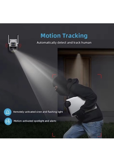 3mp+3mp Çift Lensli Wifi Ptz Kamera 360 Gece Görüş Ip66 Su Geçirmez İki Yönlü Ses Kamera