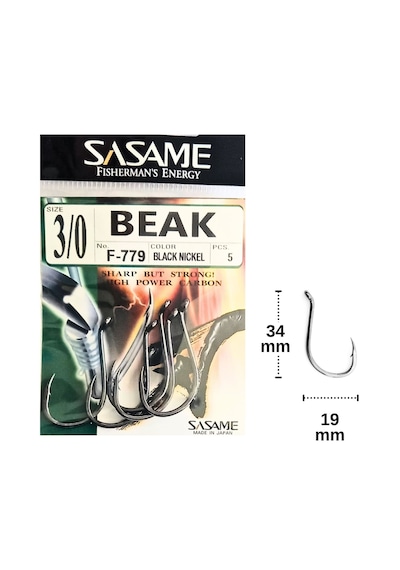 Sasame F-779 No:3/0 Beak Olta İğnesi 5 Adet