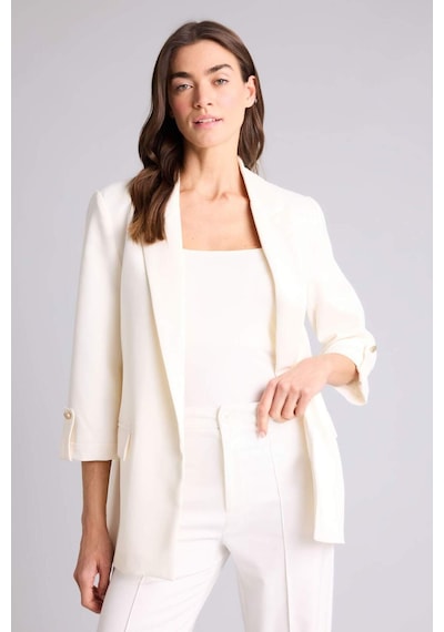 Defacto - Oversıze Basıc Blazer Ceket C3215AX26SM Beyaz