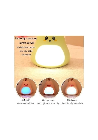 Avokado Tasarımlı Gece Lambası 3 Kademeli Işık Ayarı, Rgb Atmosfer Modu, Usb Şarjlı, Taşınabilir Silikon B Çok Renkli 64987893