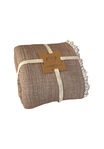Müslin Kahverengi 6 Katlı Yorgan Çift Kişilik 240x220 Cm Çok Renkli