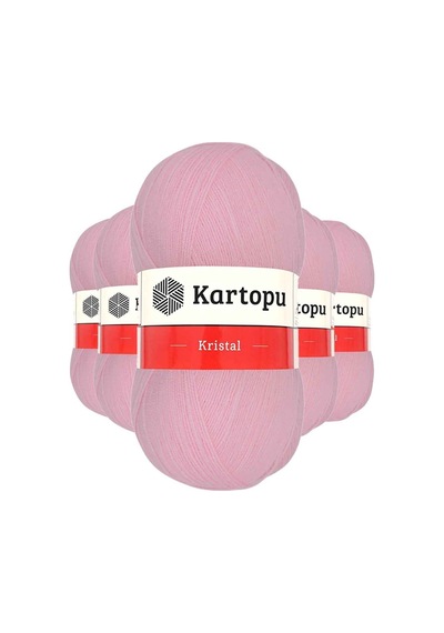 5 Adet Kristal Çift Katlı El Örgü Lif İpi Bebe Pembe K788 Çok Renkli