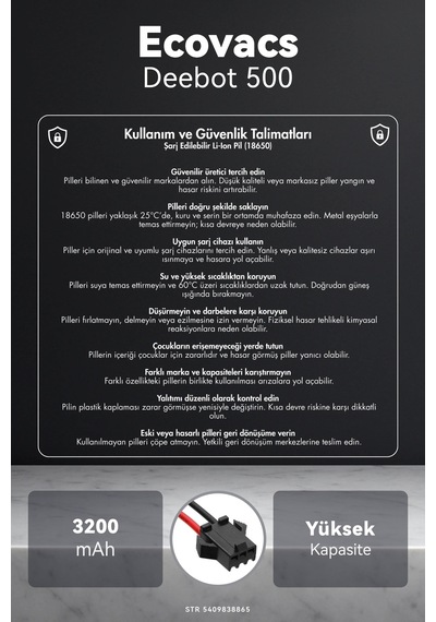 Ecovacs Deebot 500 3200mah Robot Süpürge Bataryası D.k