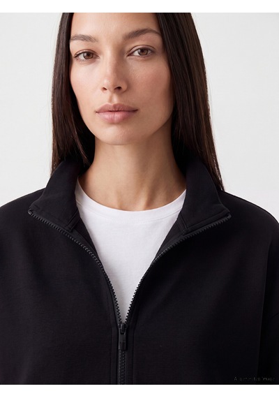 LC Waikiki Lc Waıkıkı Siyah Oversize Soft Touch Kadın Sweatshirt Tunik