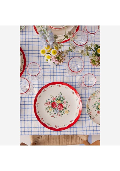 Kırmızı Porselen Yemek Tabağı 27 Cm