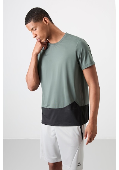 Tommy Life Haki Polyester Nefes Alan Dokulu İnce Esnek Standart Fit Erkek Performans T-shirt - 88383 Haki