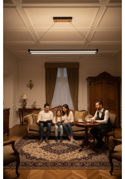 Vega Gold Lineer Led Sarkıt Avize Kumandalı Dim Edilebilir Aşağı Işık Beyaz Işık