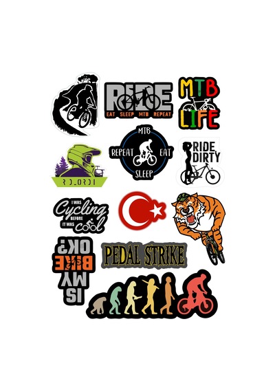 Bisiklet Sticker Etiket Seti A4 M-2