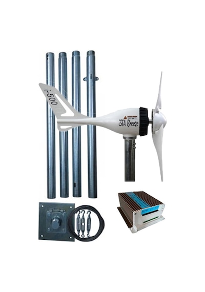 Istabreeze I-500 W Rüzgar Türbini + Hibrit Şarj Kontrol Cihazı + Direk Seti