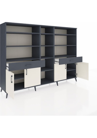Hyperion Dolap 12 Raflı 2 Çekmeceli 4 Kapaklı 220x44x163 Antrasit Antrasit-aytaşı/antrasit Hyperion Dolap 12 Raflı 2 Çekmeceli 4 Kapaklı 220x44x163 Antrasit Antrasit-aytaşı/antrasit