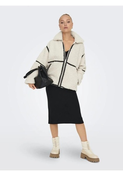 Only 15322440 Onlparıs Teddy Jacket Whıte Sand Kadın Mont Beyaz