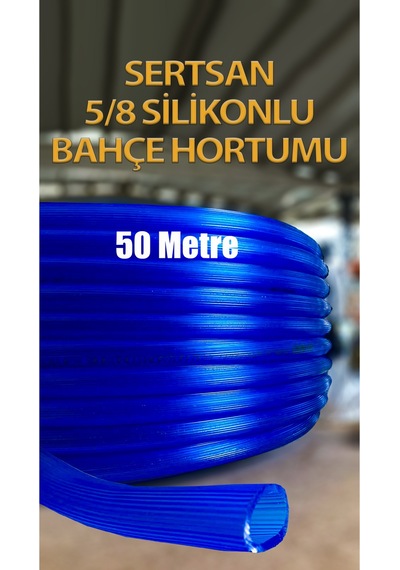 Silikonlu Bahçe Hortumu 5/8 Mavi Renk 50 Metre