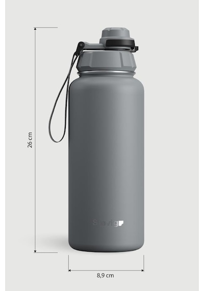 Stevig 1 Hand Leak-proof Sızdırmaz Çelik Termos 1000 Ml Grey St-214 Gri