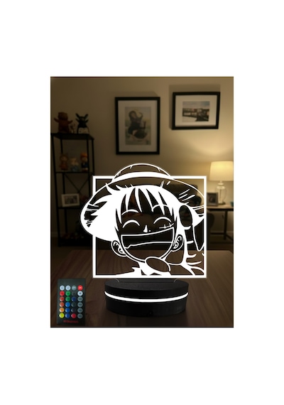 One Piece Luffy 3d Led Gece Lambası Rgb Kumandalı Anime Masa Lambası Dekoratif Gece Işığı