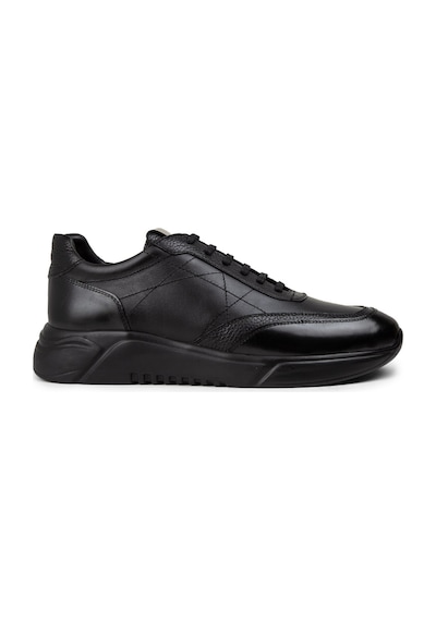 Deery Hakiki Deri Siyah Erkek Sneaker Ayakkabı - 01962Msyhe01 Siyah