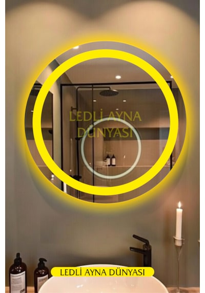 Ledliaynadünyası 60 Cm Günışığı Ledli Banyo Antre Makyaj Aynası Beyaz - Gümüş