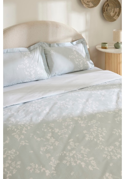 Kaşmir Home Fancy %100 Pamuk Çift Kişilik Nevresim Takımı Mint