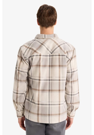 Defacto Regular Fit Kareli Polar Uzun Kollu Gömlek F0104ax25wnbg766 Bej-bg766