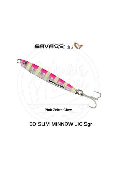 Savage Gear 3D Slim Minnow Baby Jig 5G 4.6Cm Pink Zebra Glow
