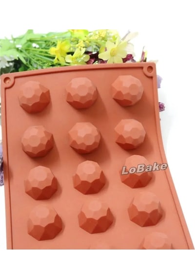 Silikon Elmas Desen Çikolata Kalıbı Goldcakes