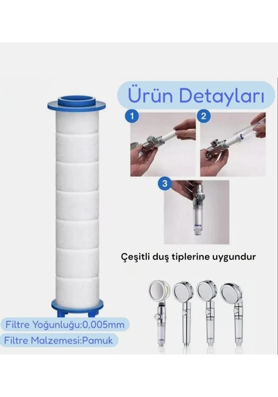 Duş Başlığı Filtresi Kireç - Klor - Pas Önleyici Su Tasarruflu Polipropilen 20 Adet